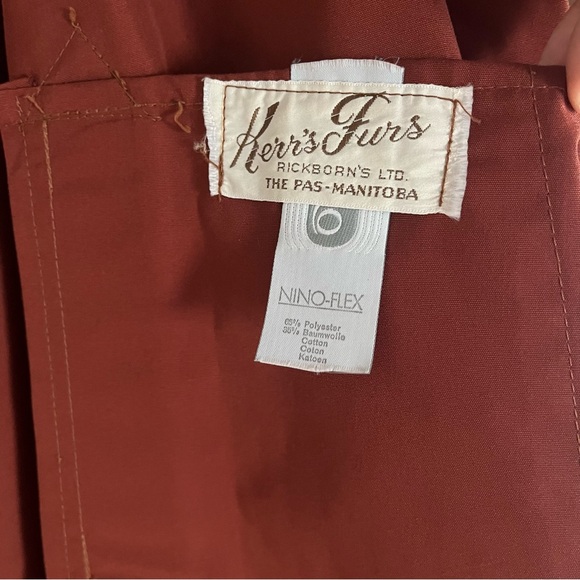 Vintage 1970s Herr’s Furs Nino-Flex Parka Embroidery Rust Brown Size Large - Picture 10 of 14